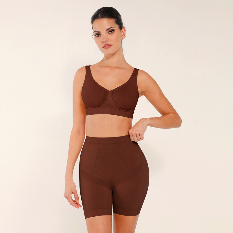 Seamless Comfort Mid Waist Tummy Control Ege-free Panties Shaping Shorts for Women XL