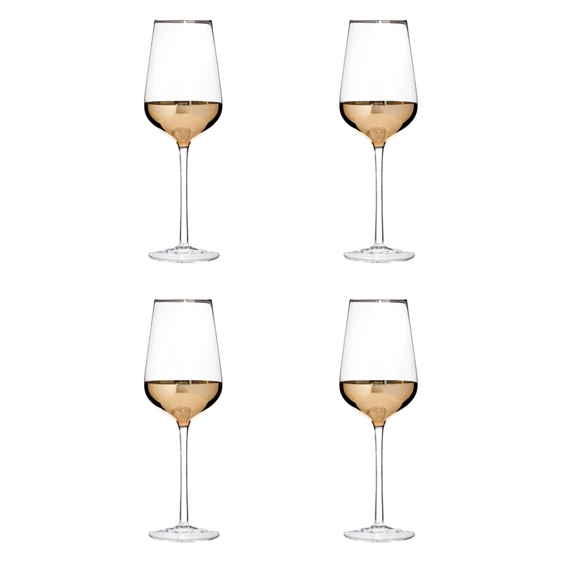 Interiors by Premier Wine Glasses Horizon Gold Dipped Set of 4