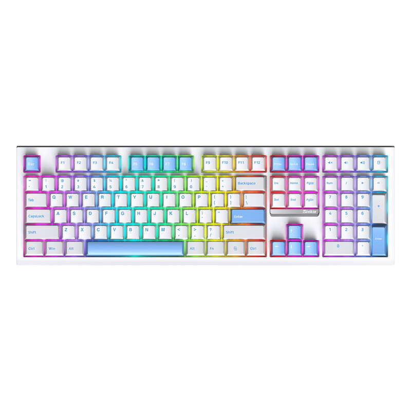 PL108W 108 Keys Detachable Switch 3MODE RGB Mechanical Keyboard White