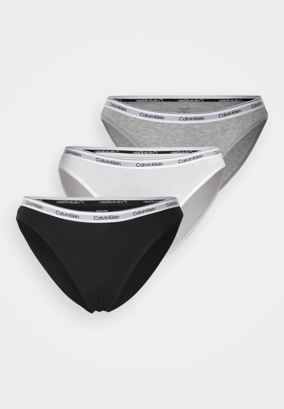 Calvin Klein Underwear Bikini 3er-pack Slips - Schwarz/grau Meliert/weiß, Damen, 3XL, Mpi