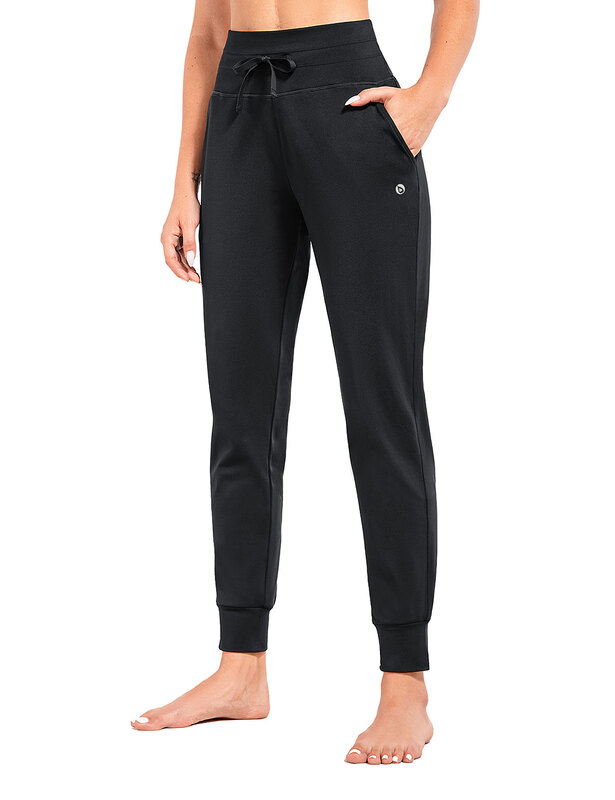 Women's Fleece Lined Joggers High Waisted Water Resistant Thermal Winter Trousers Run