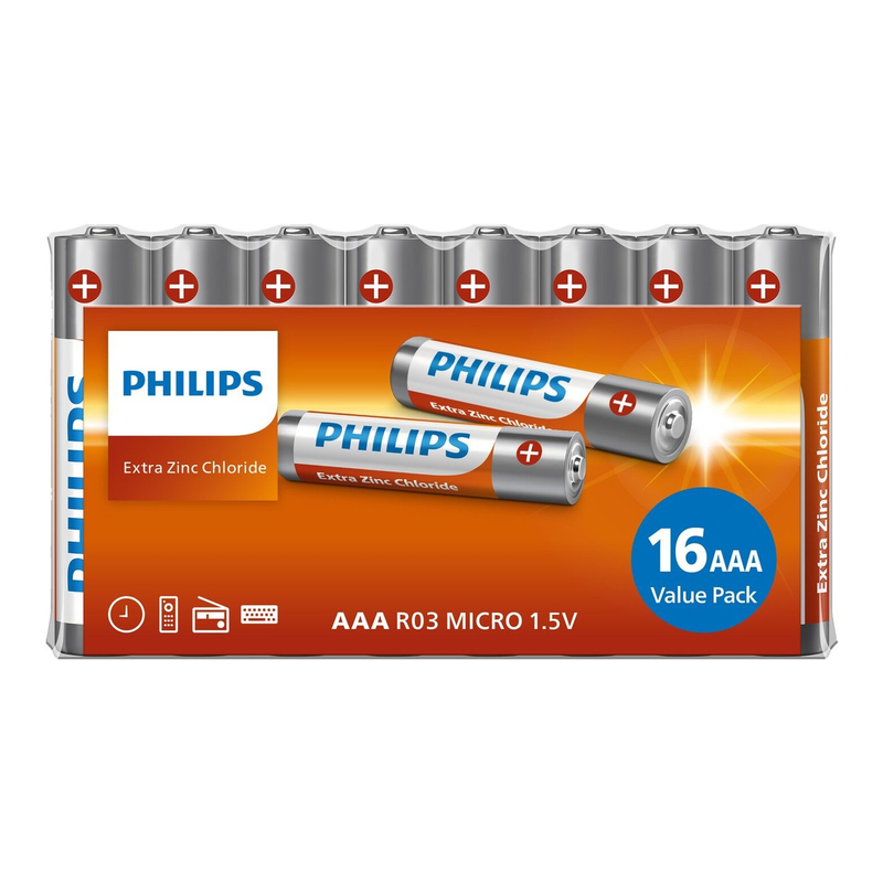 Philips AAA LongLife RO3 Micro 1,5 V alkaline batterijen