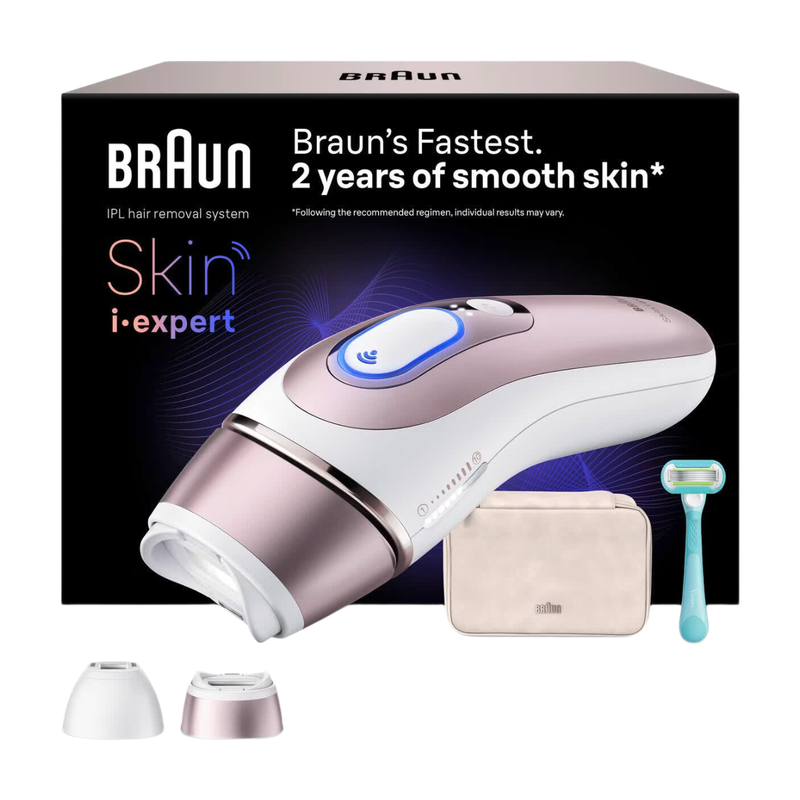 BRAUN Smart IPL Skin i·Expert, At Home Hair Removal, With Free App, 2 Smart Heads, PL7211