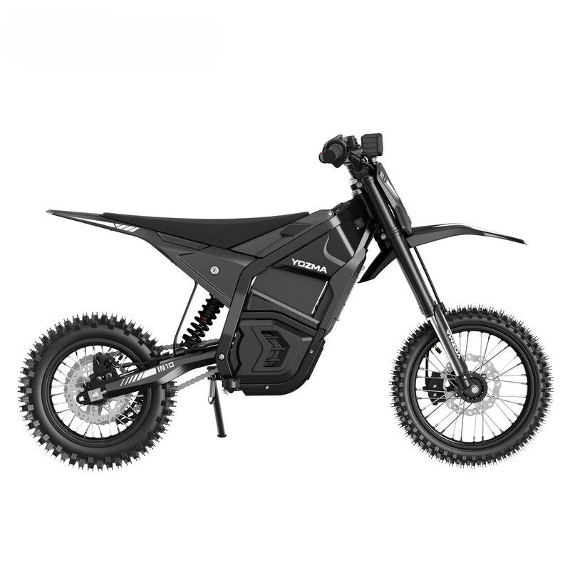 YOZMA IN 10 Elektrisches Mini-Dirtbike für Jugendliche & Erwachsene - 2600 W bürstenloser Motor, 48 V 23,4 Ah Akku, 3 Geschwindigkeitsstufen, hydraulische Federung, pannensichere Reifen, Schwarz