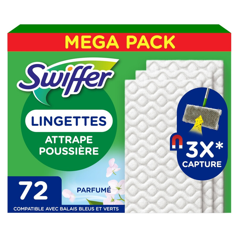 Swiffer Staubfänger, Nachfüllpackungen, Trockentücher, 72 Einheiten, Febreze-Duft, langanhaltend, fängt 3 mal mehr Staub und Tierhaare auf, Besen separat erhältlich