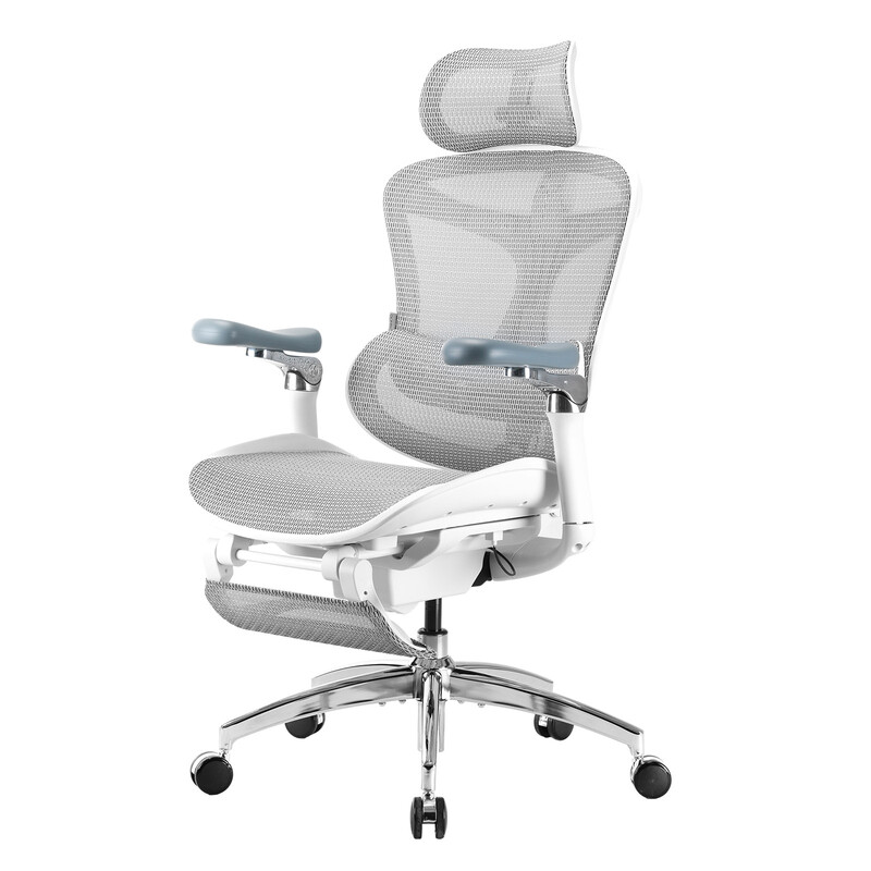 Sihoo Doro C300 Pro ergonomische bureaustoel met ultrazachte 6D-armleuningen, dynamische lendensteun, zitdiepteregeling en verstelbare rugleuning, geschikt voor het thuiskantoor, met pedaal (Wit)