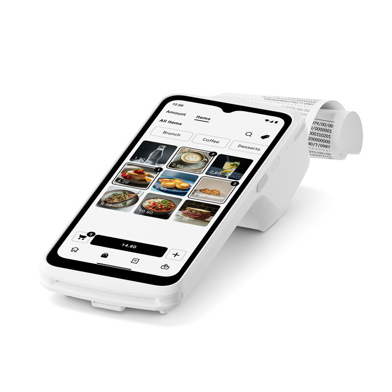 SumUp Terminal: Mobiles Kartenlesegerät für kontaktloses Bezahlen mit WLAN & LTE, Touchscreen in Weiß für Ihren POS