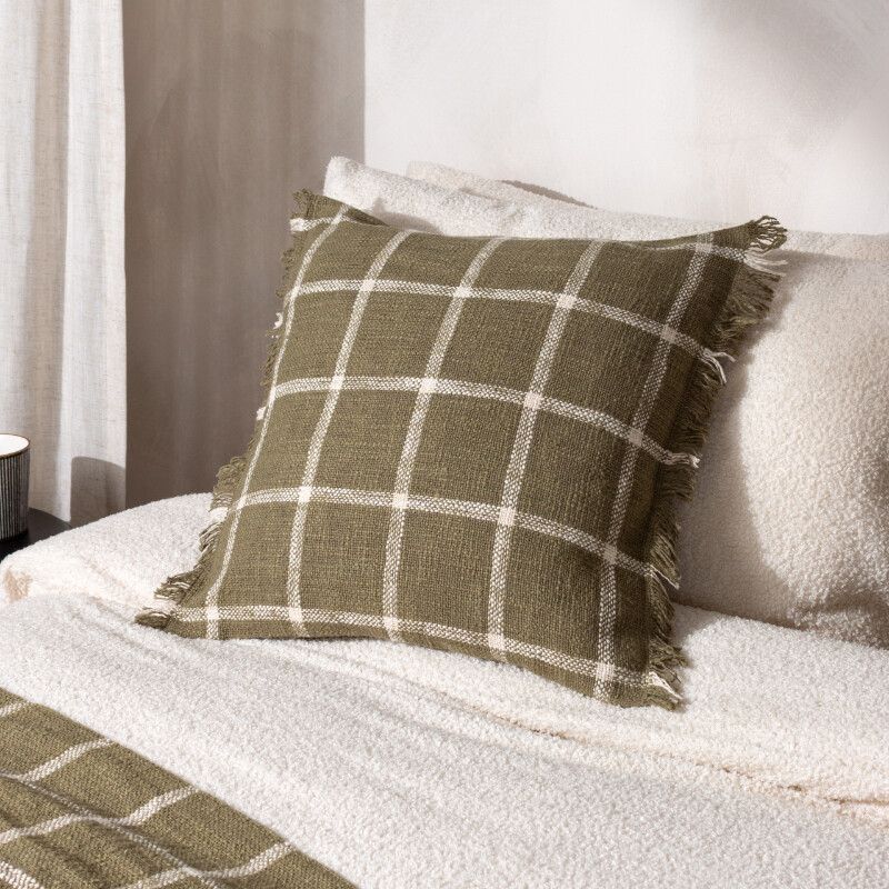 Cushion Beni Square Moss/Natural 45x45cm