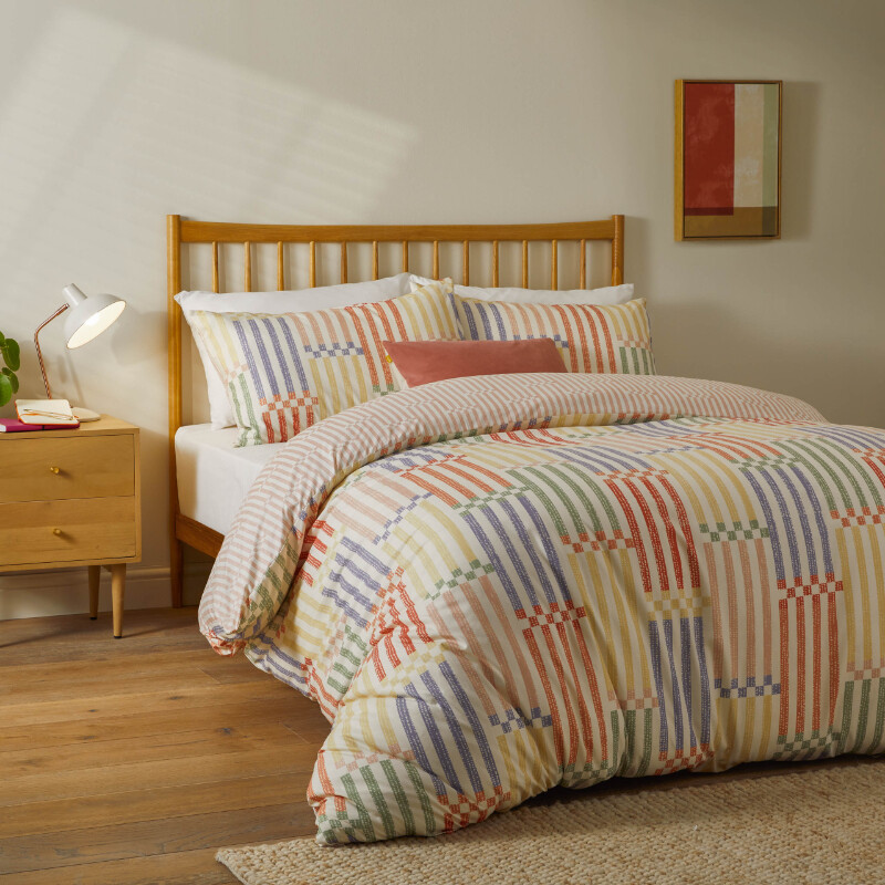Duvet Cover Set Madison Stripe Multicolour Double