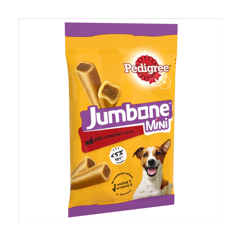 JUMBONE™ Mini Adult Small Dog Treats Beef & Poultry 4 Chews 160g