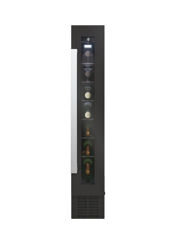 CCVB 15 UK/1 Integrated 15cm Slimline Wine Cooler 7 Bottles - Black - G Rated