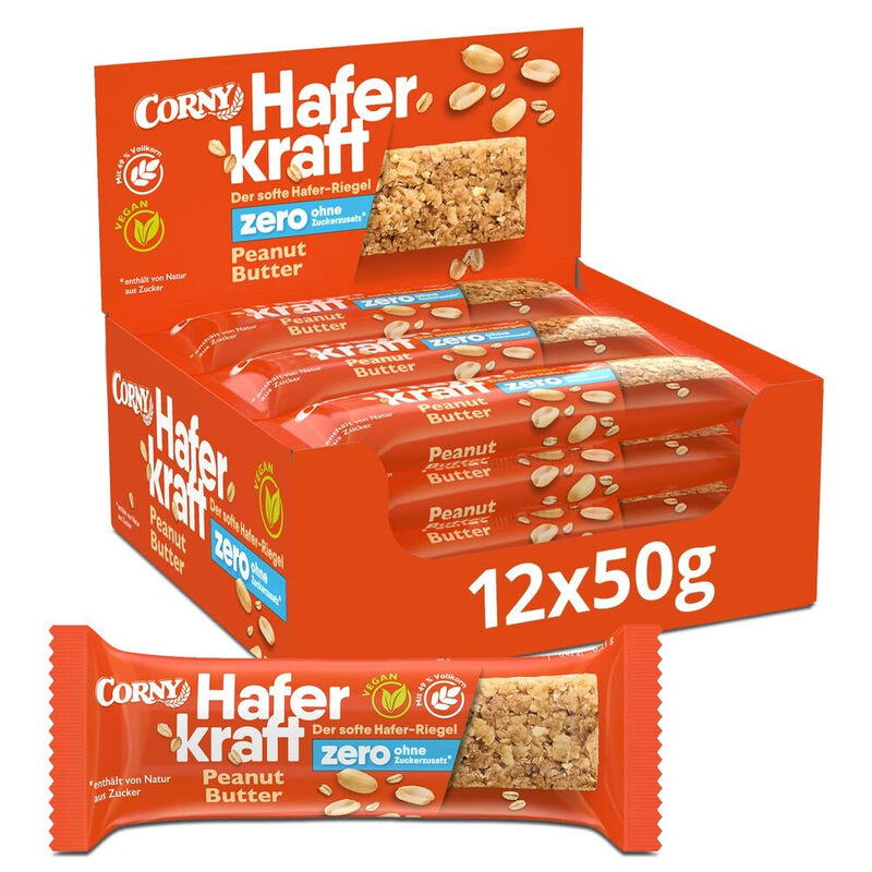 Corny Haferkraft Peanut Butter Zero Großpackung 12 x 50g