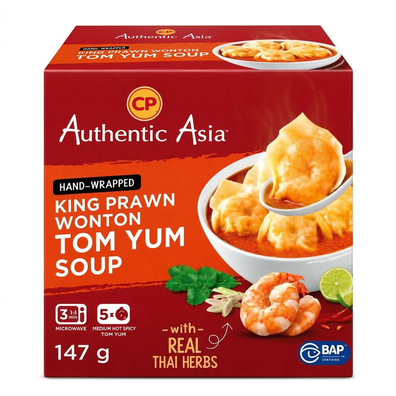 King Prawn Wonton Tom Yum Soup (Whole Prawn - 5pcs)
