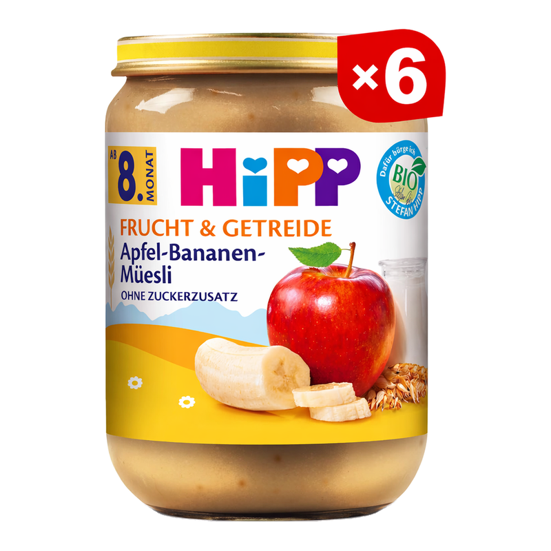 Hipp Frucht & Getreide Apfel-Bananen-Müsli ab 8. Monat 6 x 190 g