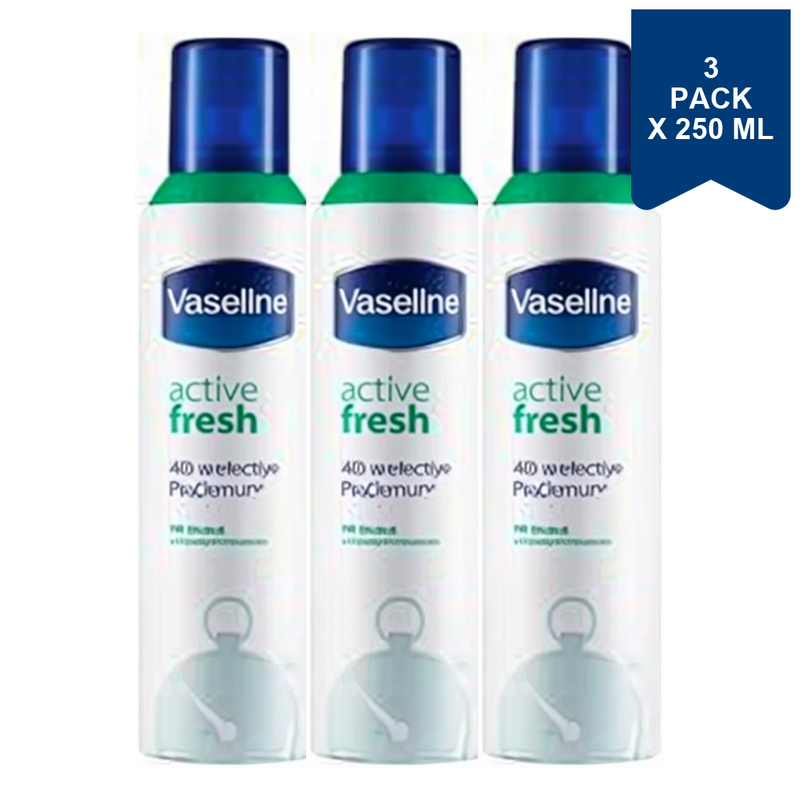Vaseline Deo Active Fresh 250 ml (3-Pack)
