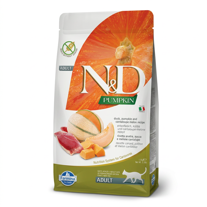 Farmina N&D pompoen kattenvoer met eend 1,5 kg