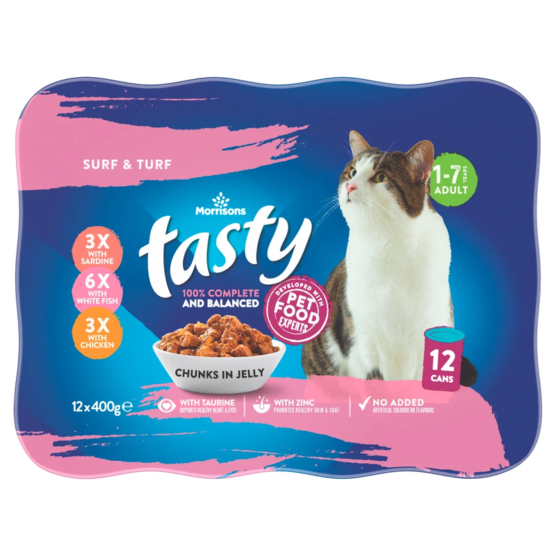 Tasty Chunks in Jelly Surf & Turf Adult 1-7 Years 12 x 400g