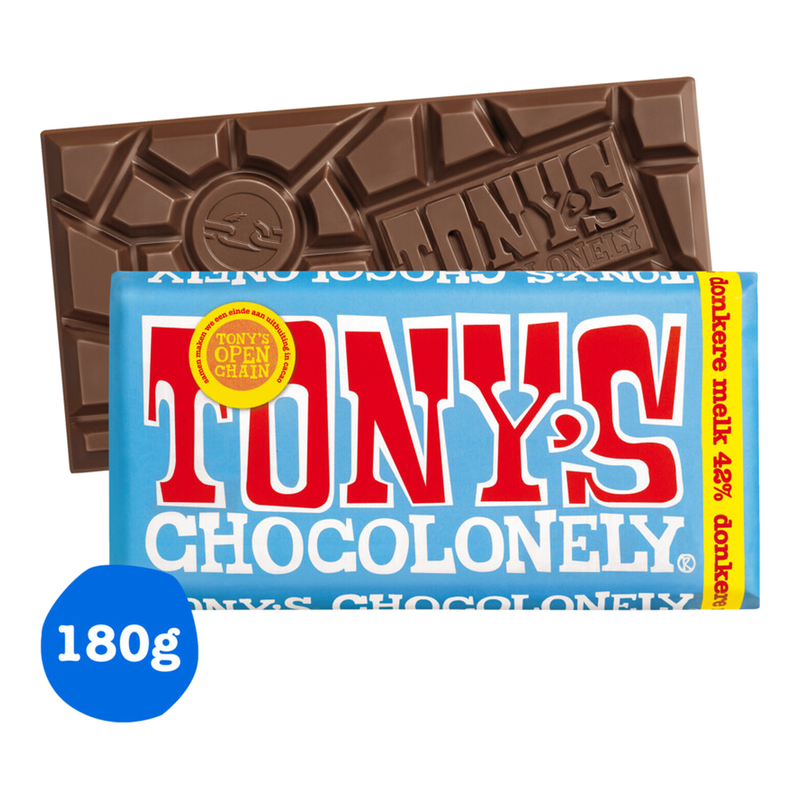 Tony's Chocolonely Chocolat au lait noir - 180 g
