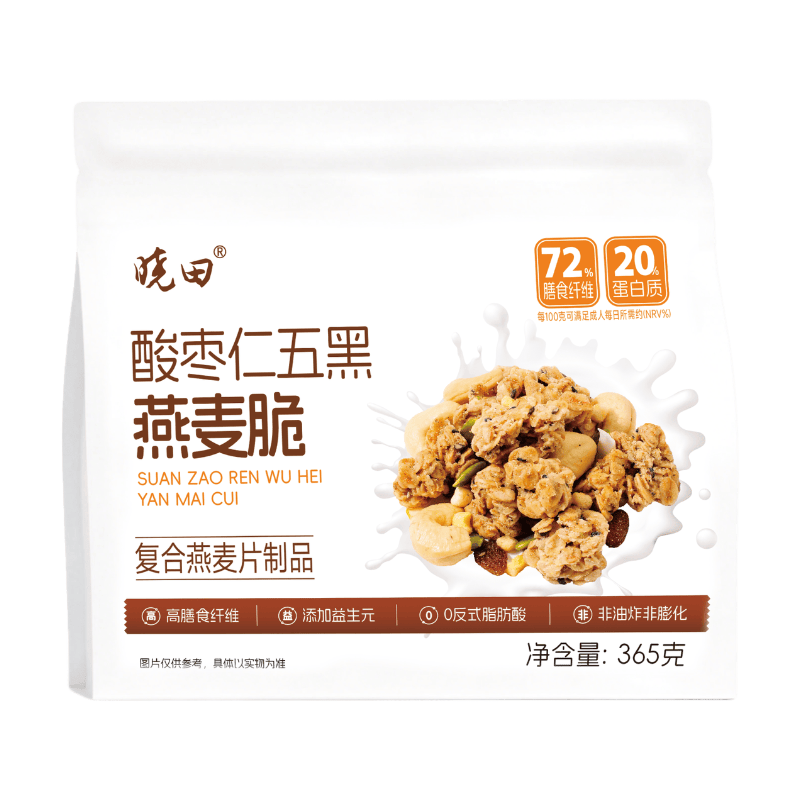 Xiao Tian Jujube Seed Five-Black Oat Crunch Composite Oat Snack 365g