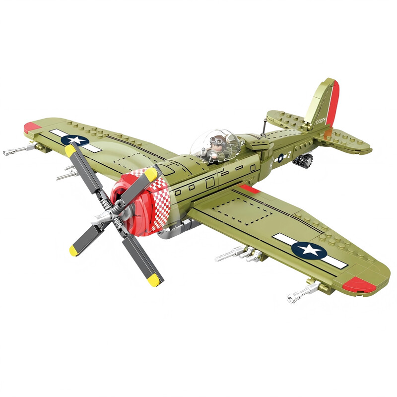 CAYI bouwstenen speelgoedset P47 gevechtsvliegtuig 511 stuks ABS voor hobbybouwers