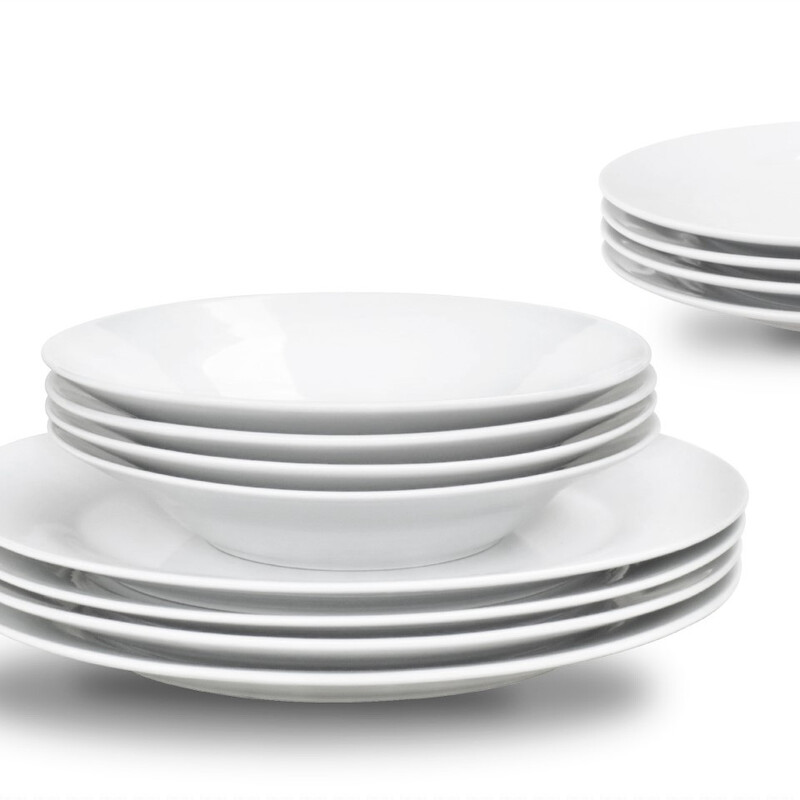 12Pc Day To Day White Dinner Set