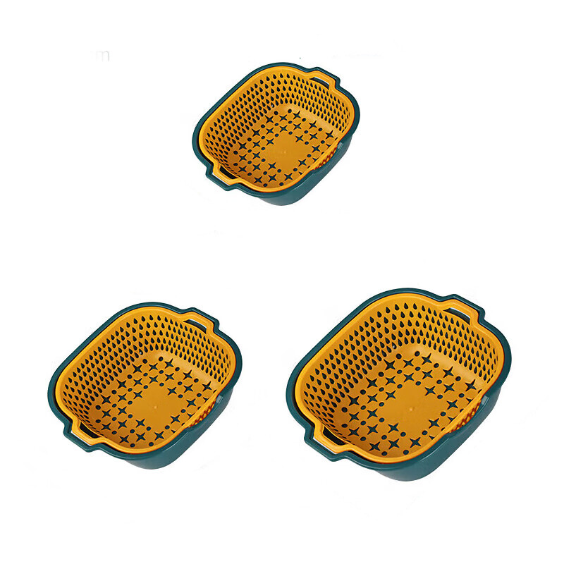 Yellow and Blue Drainage Basket Six-Piece Set