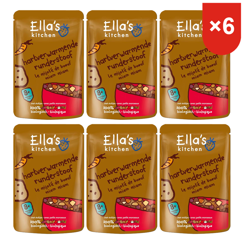 Ella's Kitchen Ragoût de bœuf bio aux carottes 8M+ 190 g*6
