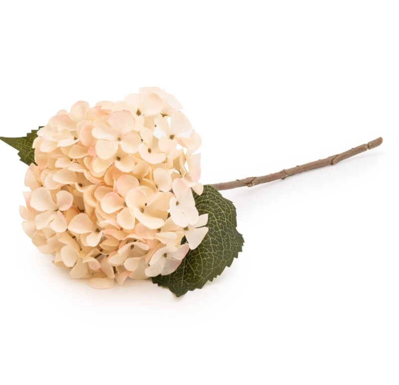 Candlelight Cream Artificial Hydrangea Flower Stem 46Cm