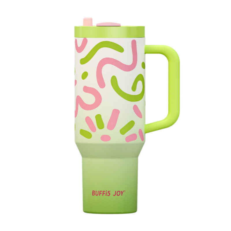 BUFFi5 JOY 316 Edelstahl-Tumbler mit großem Fassungsvermögen, 1200 ml, grün