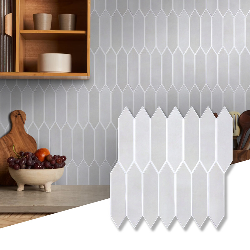 Commomy Grau Weiß Geometrische Diamanten 3D Wandpaneele, PVC Selbstklebende Wandstickers, 30 x 30 cm, 10 Stück, Selbstklebend & Einfach zu installieren, Moderne dekorative Wandabdeckung für Wohnzimmer, Schlafzimmer, Eingangsbereich & Home-Office