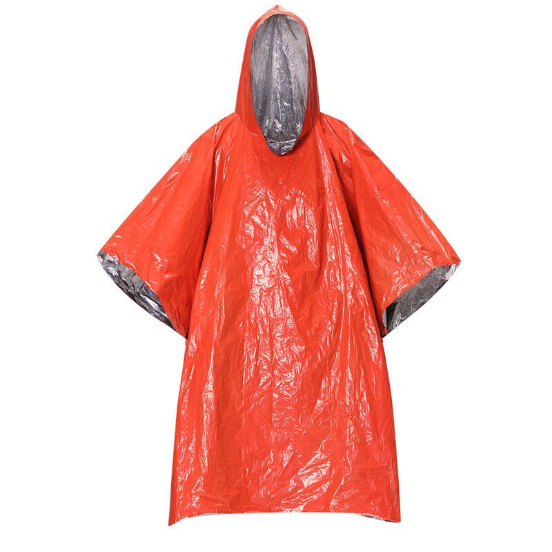PELLIOT Multi-Purpose Emergency Raincoat – Orange, Small