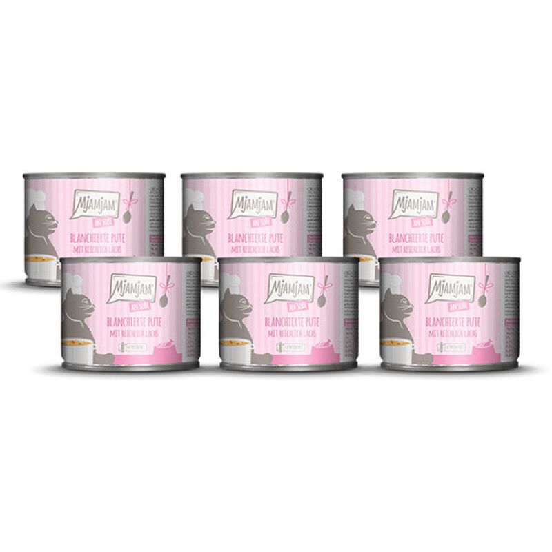 MjAMjAM - blanchierte Pute mit reichlich Lachs an Soße 6 × 185 g