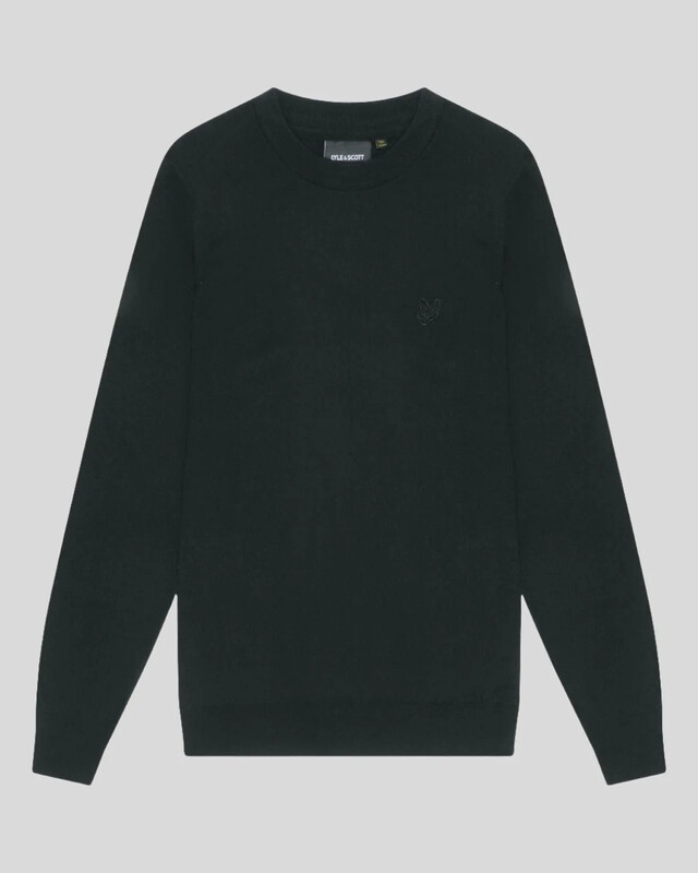 Lyle & Scott Merino Wool Crew Neck Jumper - Jet Black