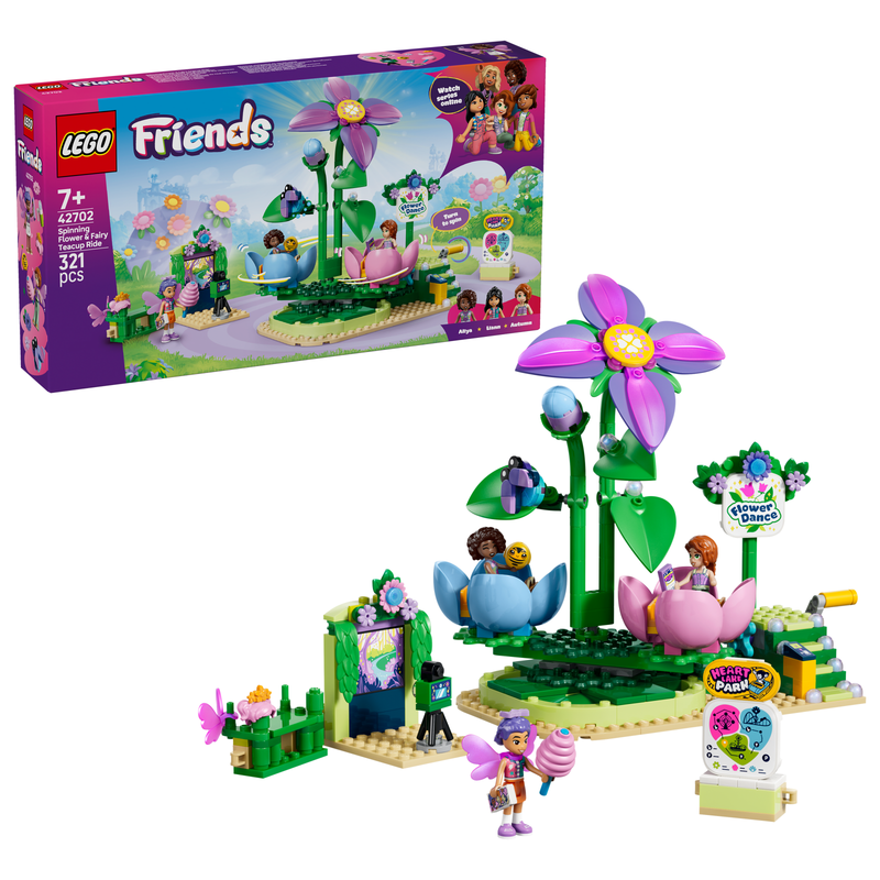 LEGO Friends 42702 Drehbare Blume & Feen-Teebecher-Achterbahn
