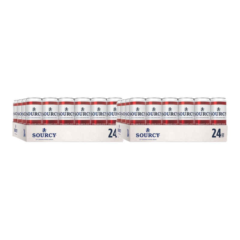 Sourcy Rood Bruisend Mineraalwater - 24 x 330 ml x2