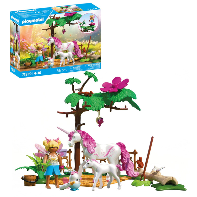 PLAYMOBIL Magische Einhörner 71839 Magisches Einhorn-Stall für Mutter und Fohlen Fantasie-Spielset für Einhorn-Fans mit liebevollen Zubehörteilen für Kinder ab 4 Jahren
