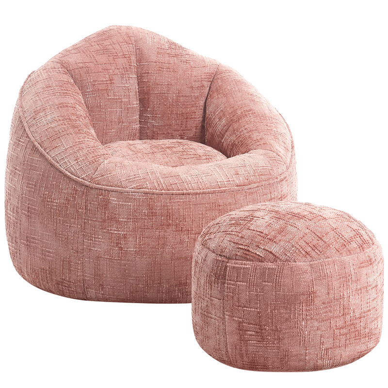 GTIMEX Zitzak, Lazy Sofa Gaming Zitzak met Voetenbank, 97 x 93 x 77 cm, Statische draagcapaciteit: 135 kg, Zacht en veerkrachtig, met korrelig traagschuimvulling, met voetenbank 50 x 50 x 35 cm, Bankstoel voor volwassenen en kinderen, voor slaapkamer, kan