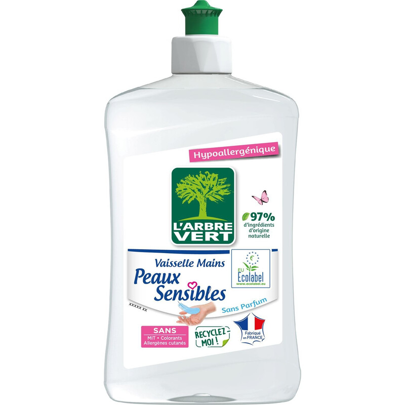 Liquide Vaisselle Hypoallergénique Peaux Sensibles Ecologique 'arbre Le Flacon De 500ml - vue 1