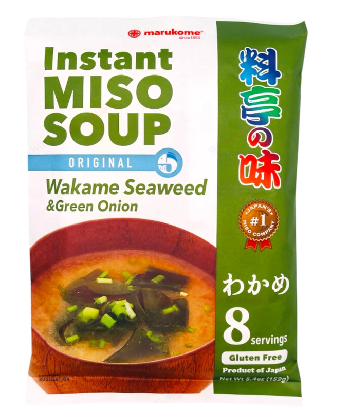 Marukome Instant Miso Soep (Ryoutei No Aji) - Wakame Zeewier Smaak 8 porties 156 g