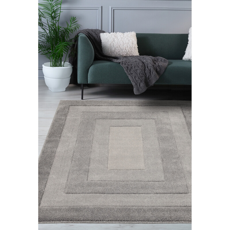 Rug Newport Border Rectangle Grey 120x170cm