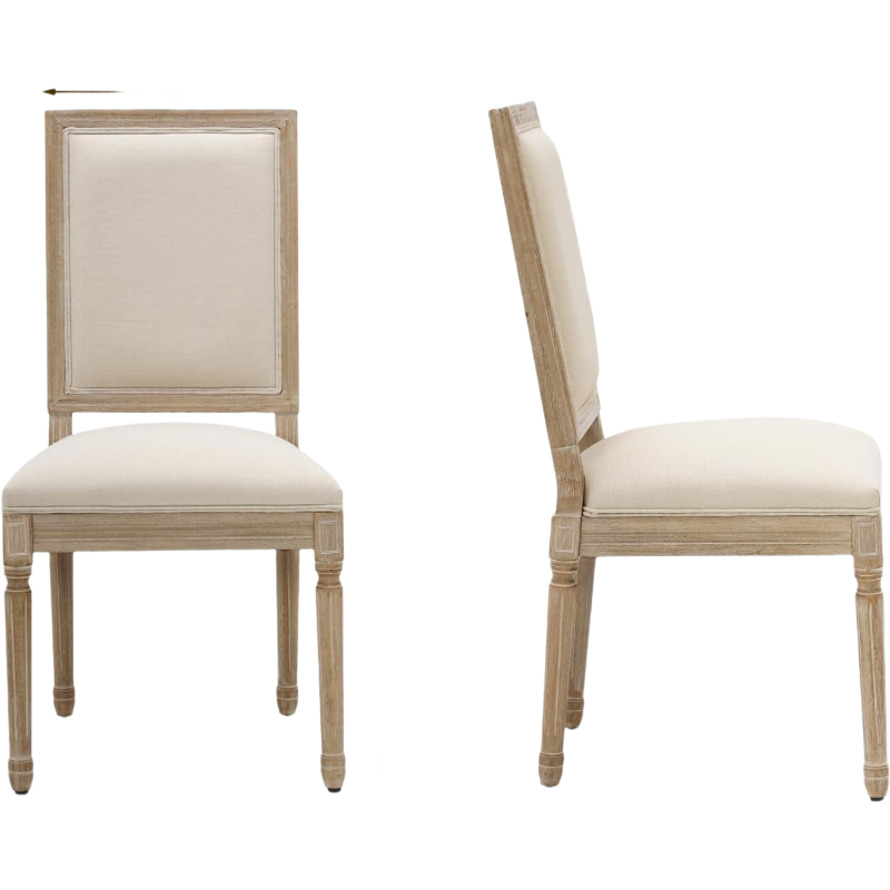 Ckaff eetkamerstoelen, 2-delige set, keukenstoelen, leesstoelen voor het terras, gestoffeerde stoelen met vierkante rugleuning, woonkamerstoelen, kaptafelstoelen, bureaustoelen voor slaapkamer, keuken en eetkamer