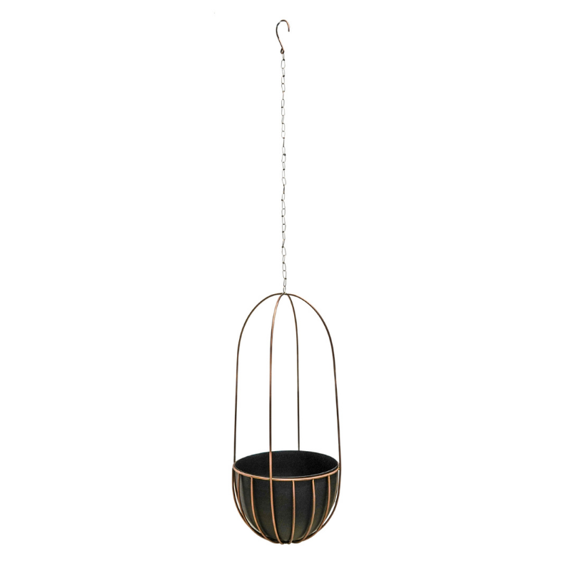 Indoor Kensington Copper Tall Hanging Planter H60Cm D24Cm