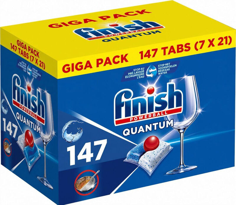 Finish Quantum All in One regular vaatwastabletten - 147 capsules