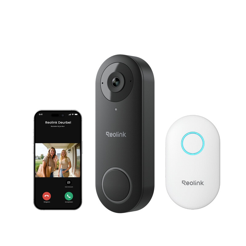 Reolink D340W 2K 5MP Bedrade Wi-Fi Videodeurbel met Gongsnel