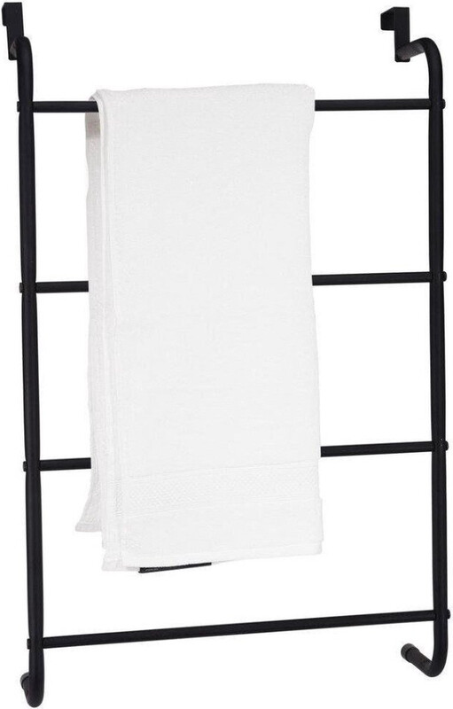 Handdoekrek Staal - Zwart, 44,5 x 15,5 x 73 cm