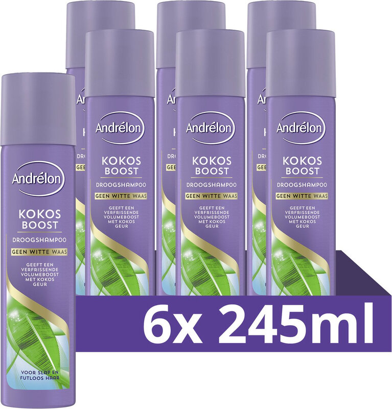 Andrélon Droogshampoo - Kokos Boost 6 x 245 ml (6-pack)