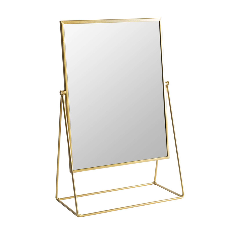 Harbour Housewares Metallic Frame Table Vanity Mirror Adjustable 32 x 50cm Gold