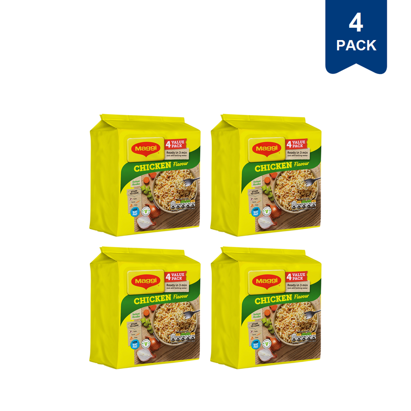 Maggi 3 Min Instant Noodles Chicken Flavour 4 x 59g (4 Packs)