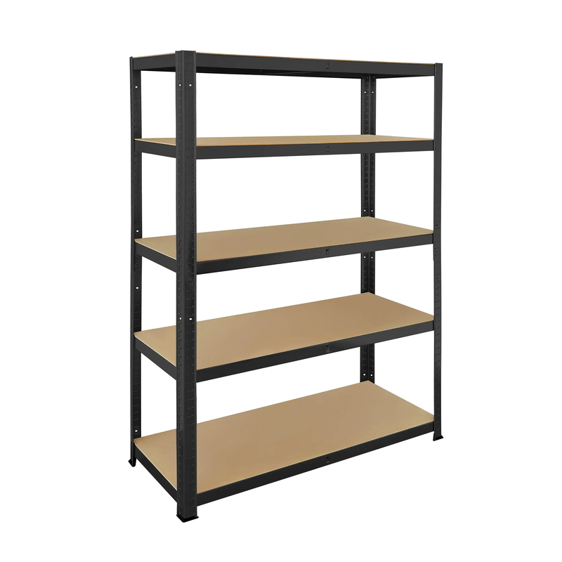 Practo zwaar opbergrek - zwart - 180x120x45 cm - 5 planken - 175 kg draagvermogen per plank