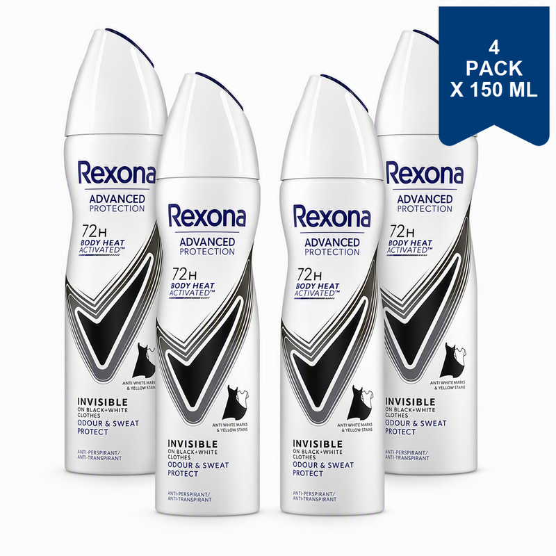 Rexona Deospray Advanced Protection Invisible 150 ml (4-Pack)